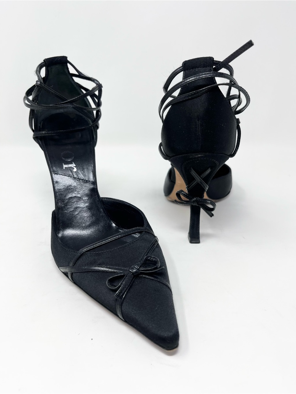 Dior Vintage Silk Pointed Toe Bow Corset Heel John Galliano Y2K size 36.5 EU - Picture 4 of 12